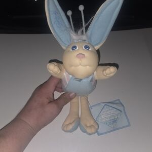 Charming Blue and Cream Stuffed Bunny